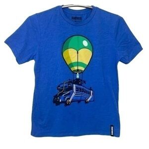 FORTNITE | Youth Size XXL FORTNITE Battle Bus Balloon Blue Shirt